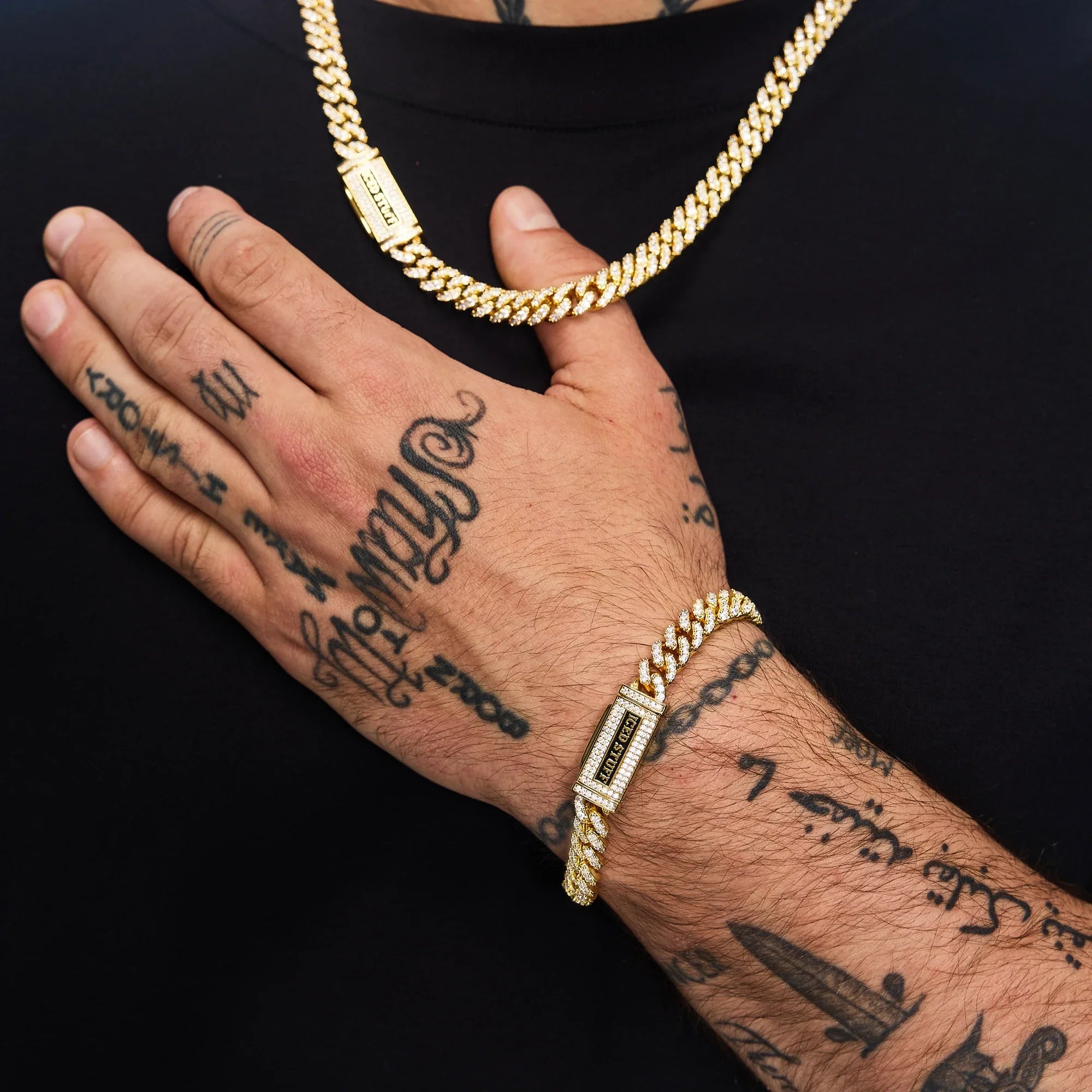 Premium Diamond Cuban Link Bracelet 8mm Gold
