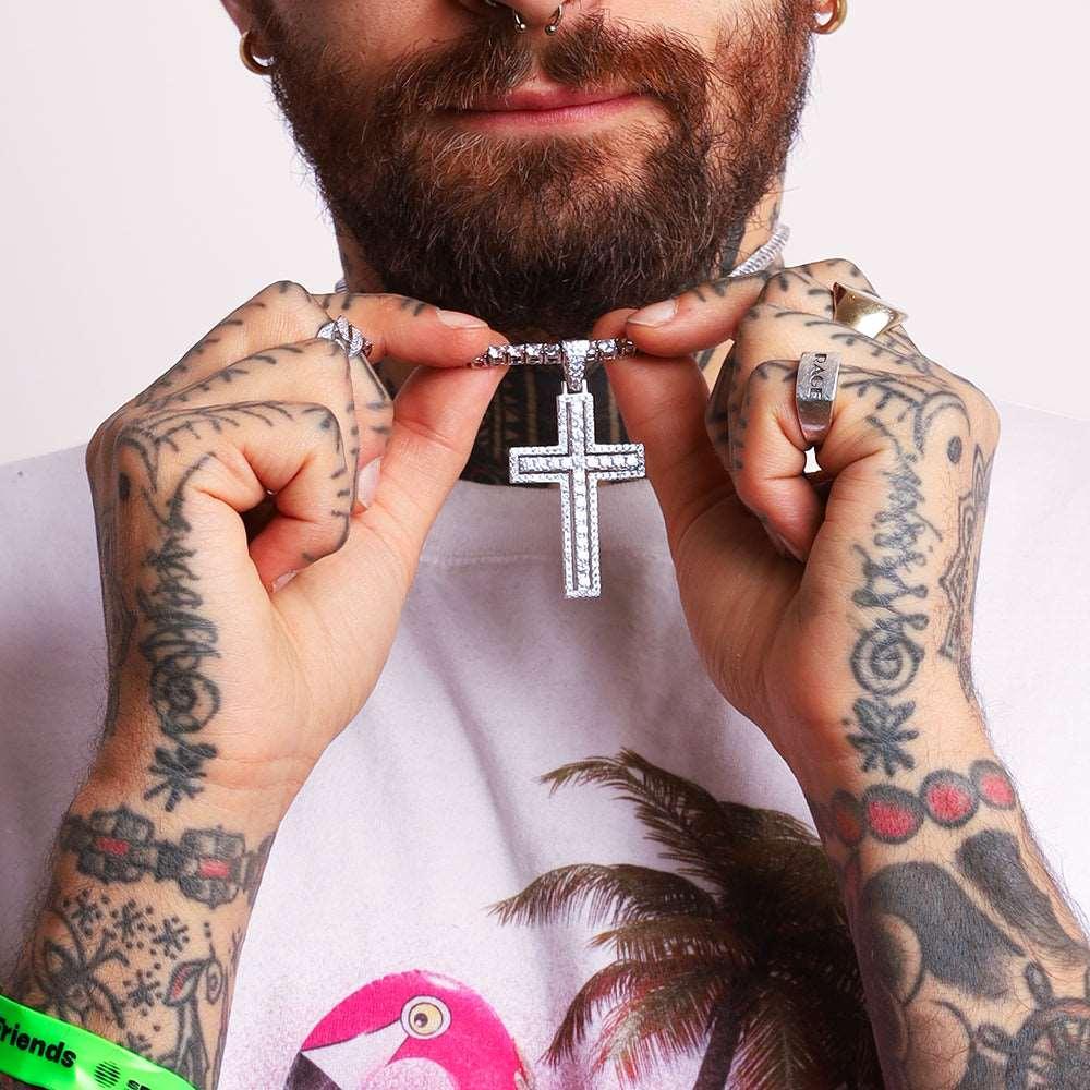 Art on Tumblr: Amazing Douglas Pruente @douglasprudente90 awesome lips cross  necklace arm tattoo !