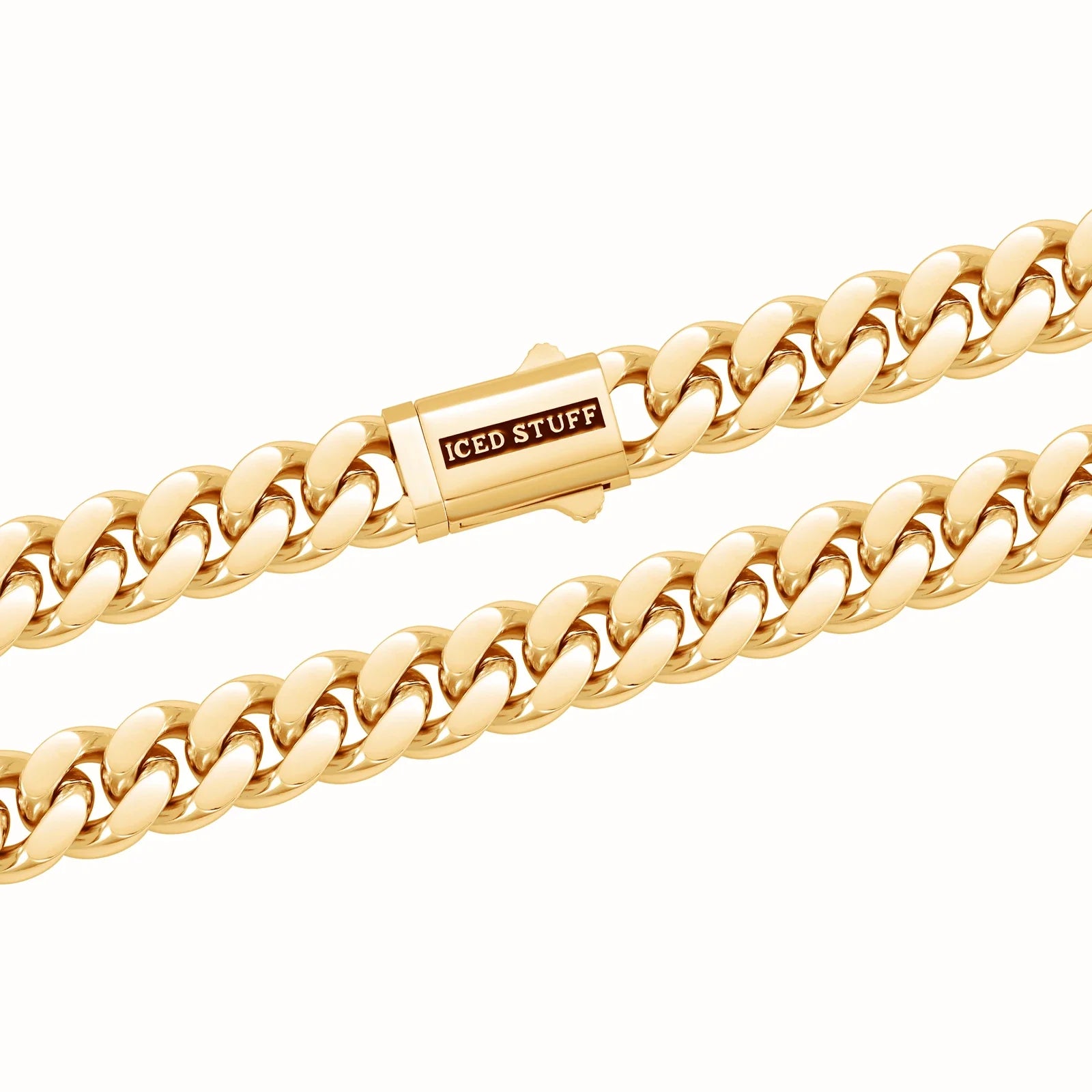 Premium Curb Cuban Link Chain 12mm Gold