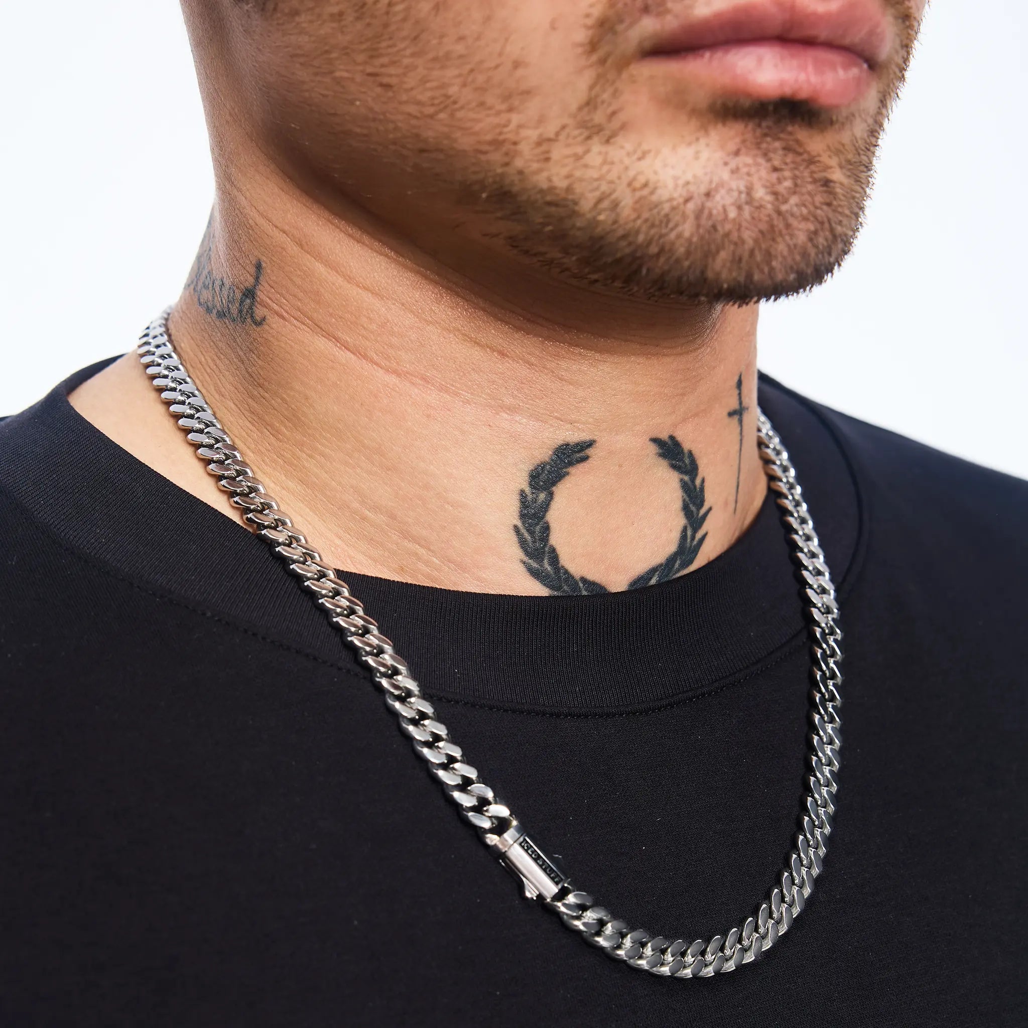 Premium Curb Cuban Link Chain 8mm White Gold