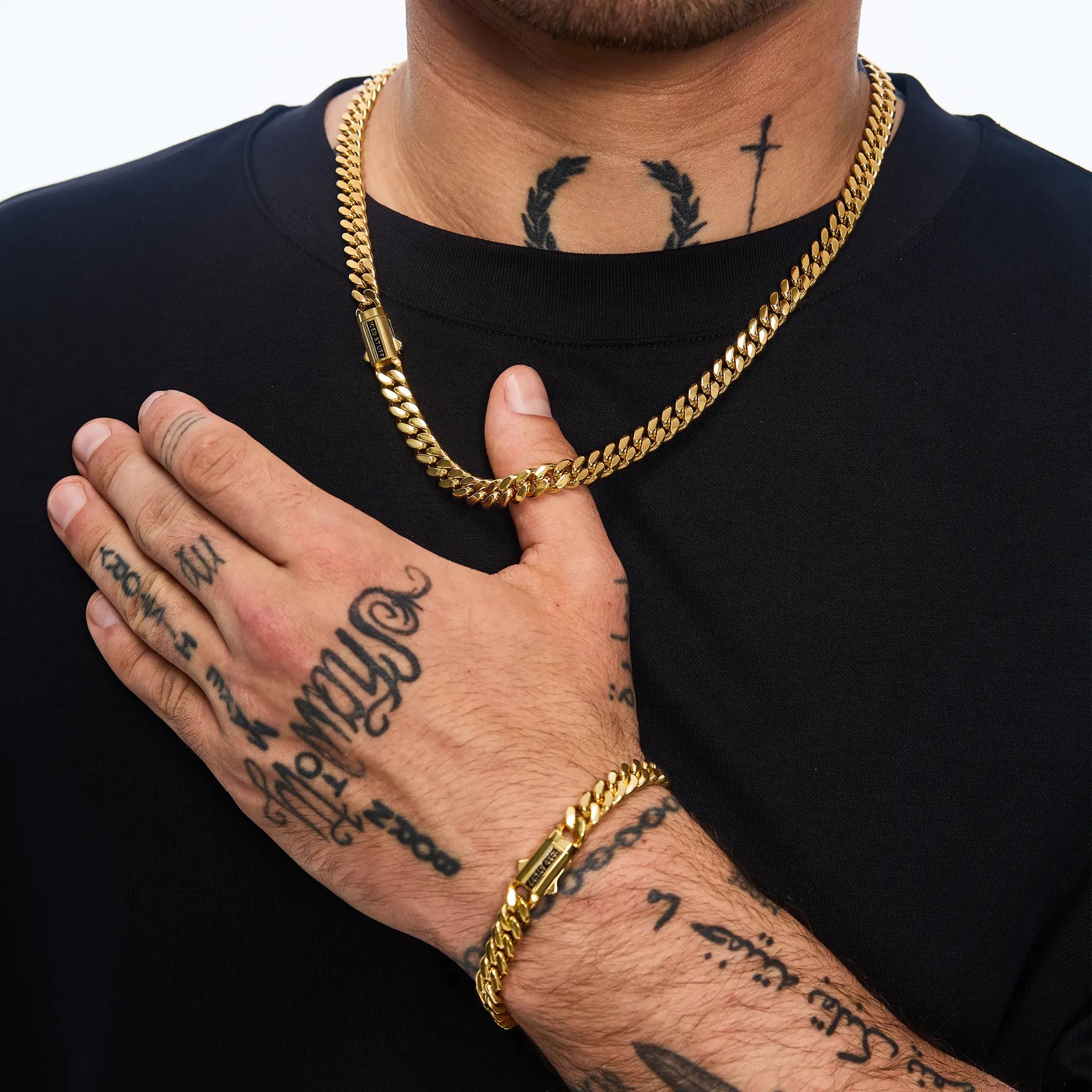 Premium Curb Cuban Link Chain 8mm Gold