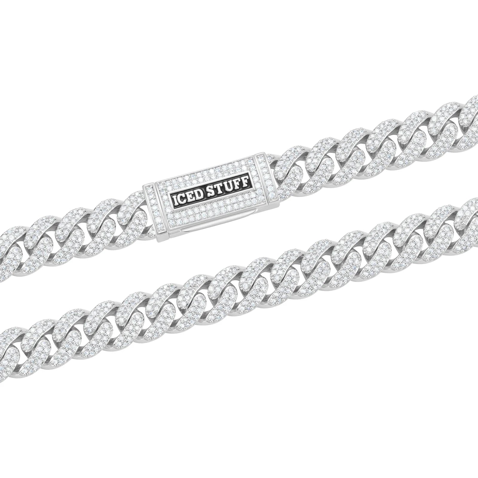 Premium Diamond Cuban Link Chain 10mm White Gold