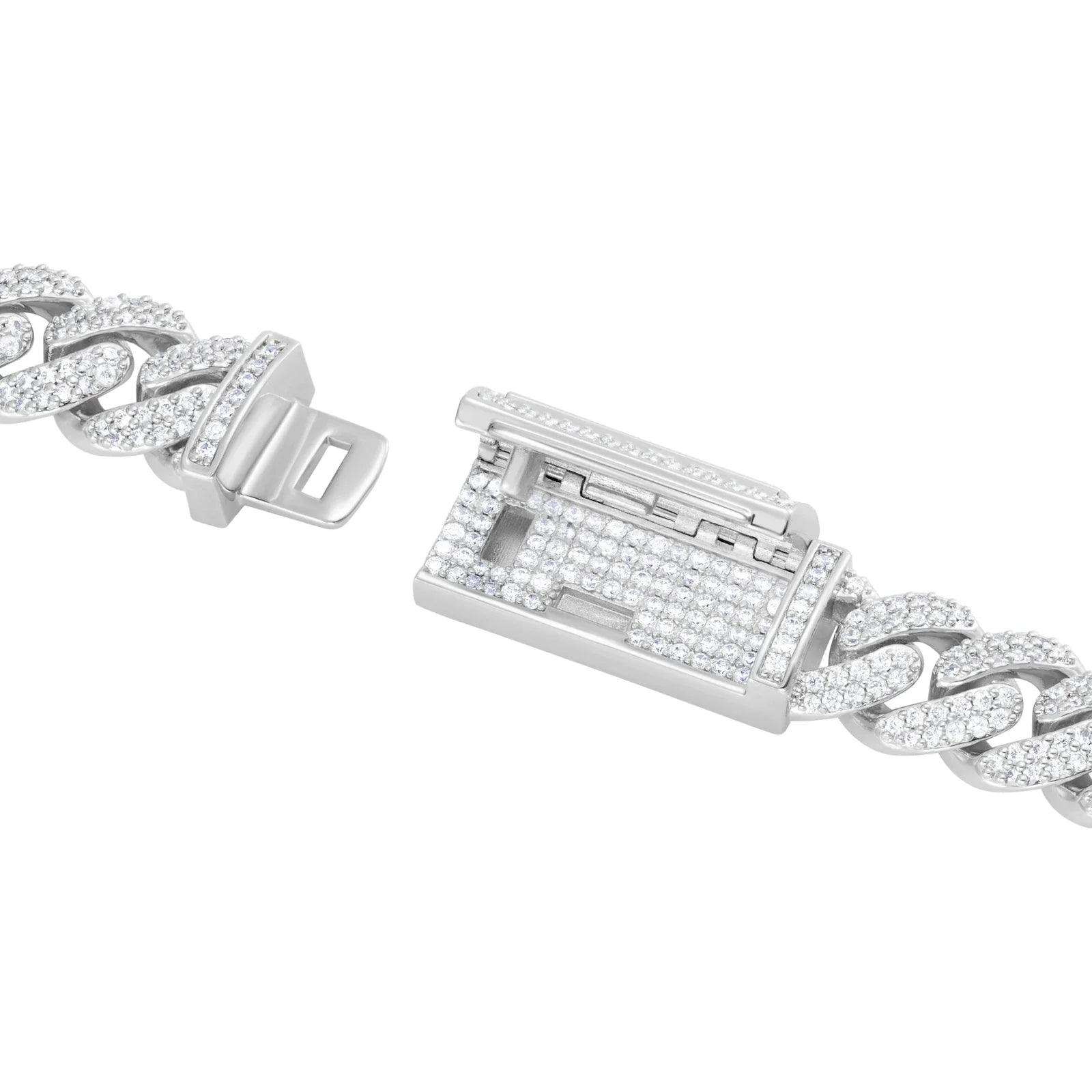 Premium Diamond Cuban Link Chain 10mm White Gold