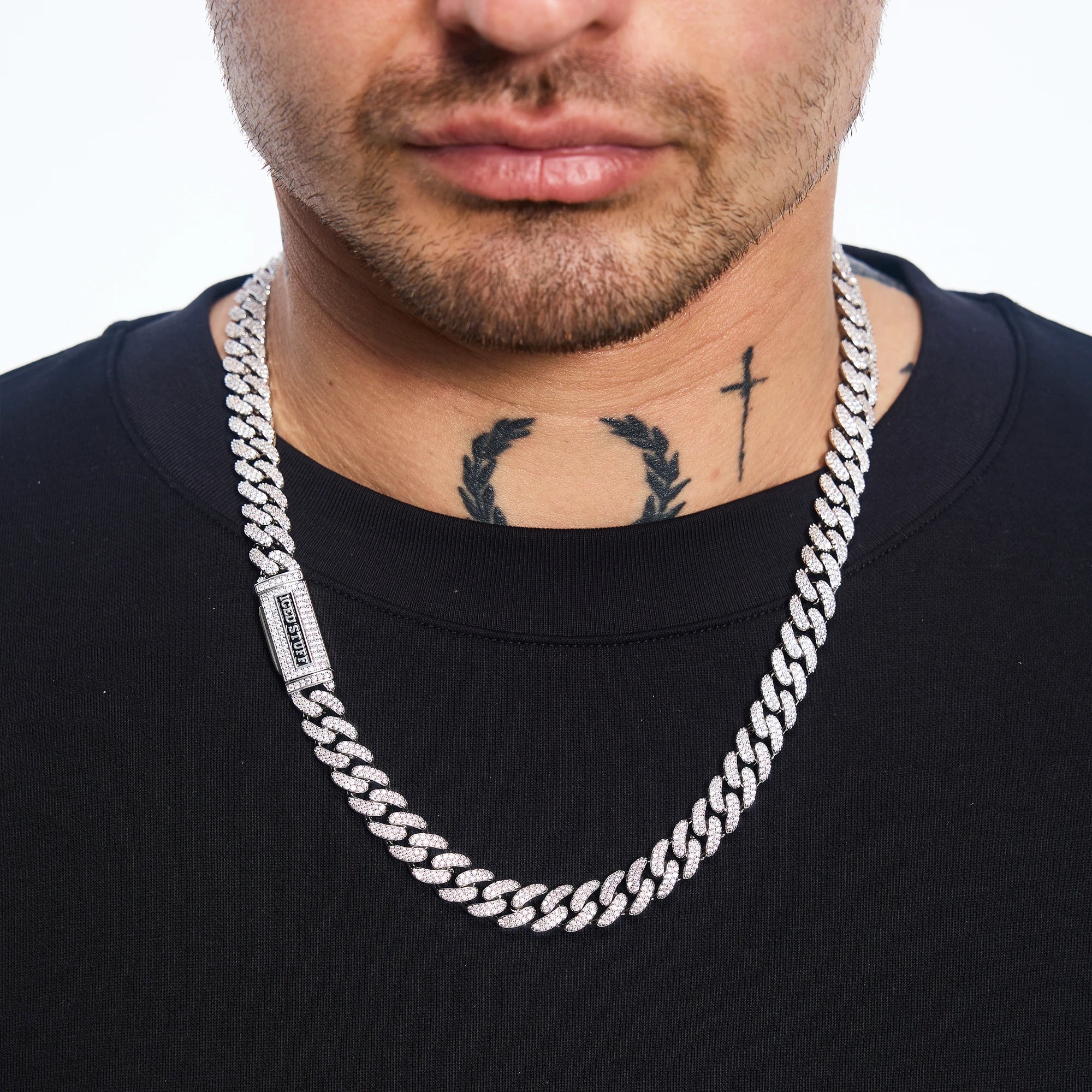 Premium Diamond Cuban Link Chain 10mm White Gold