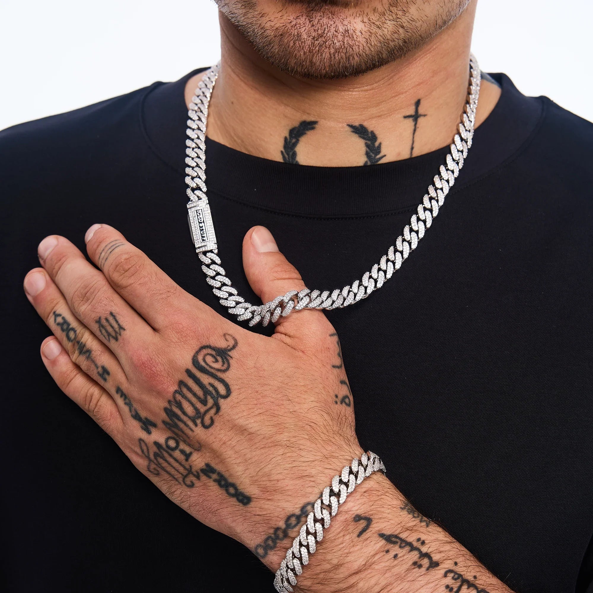 Premium Diamond Cuban Link Chain 10mm White Gold