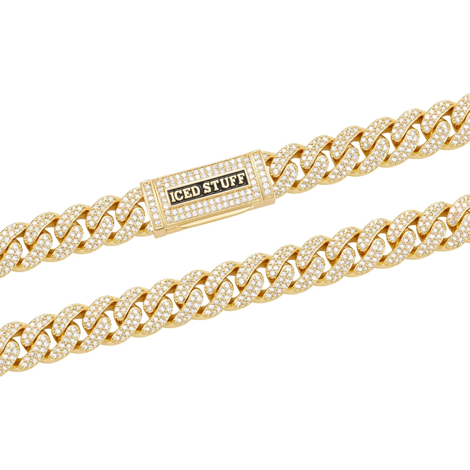 Premium Diamond Cuban Link Chain 10mm Gold
