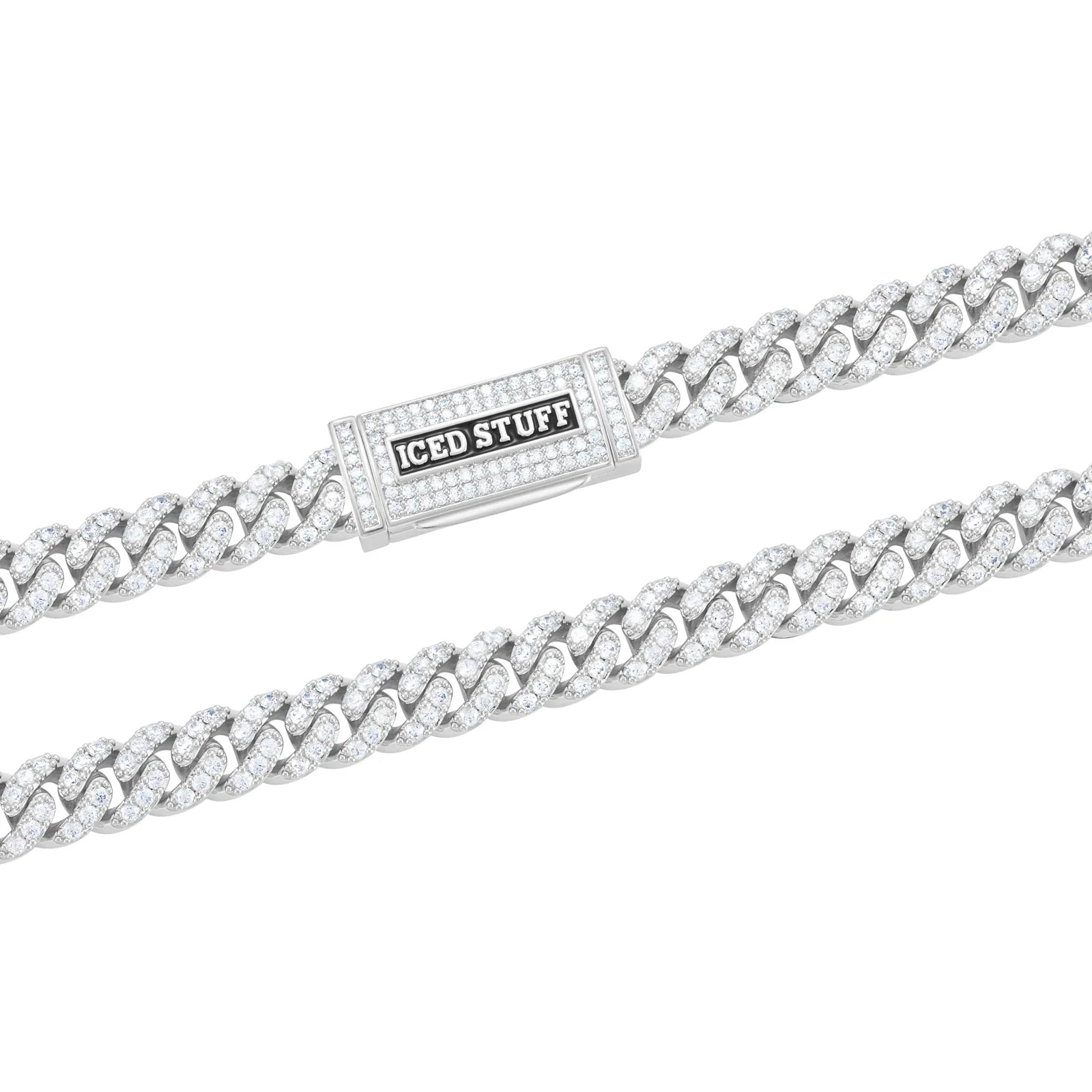 Premium Diamond Cuban Link Chain 8mm White Gold