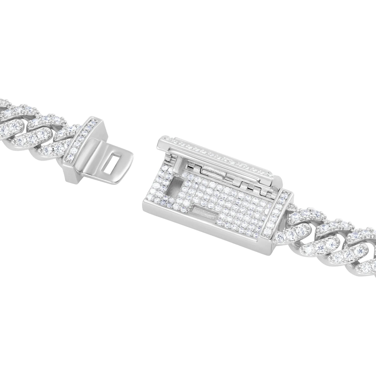 Premium Diamond Cuban Link Bracelet 8mm White Gold