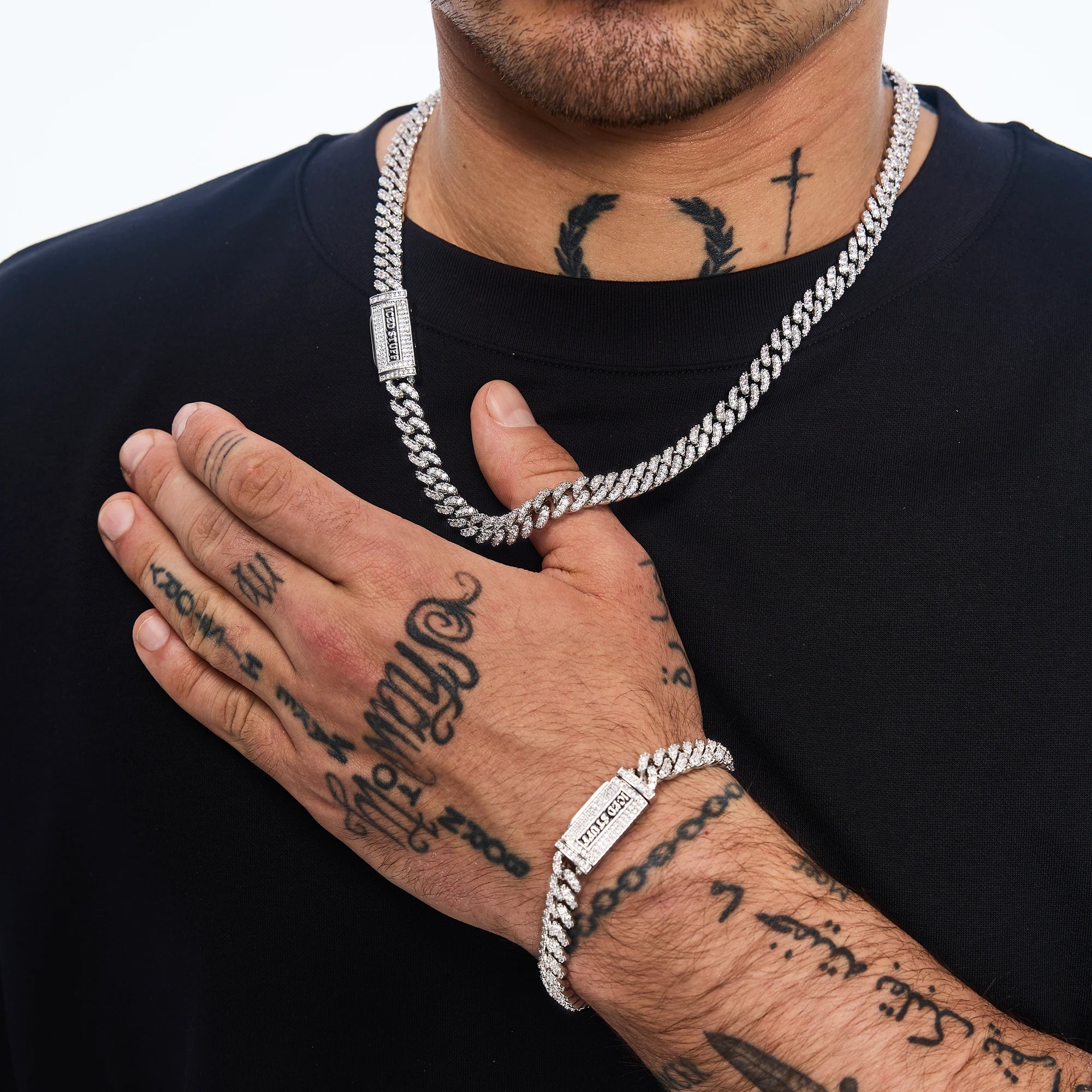 Premium Diamond Cuban Link Chain 8mm White Gold