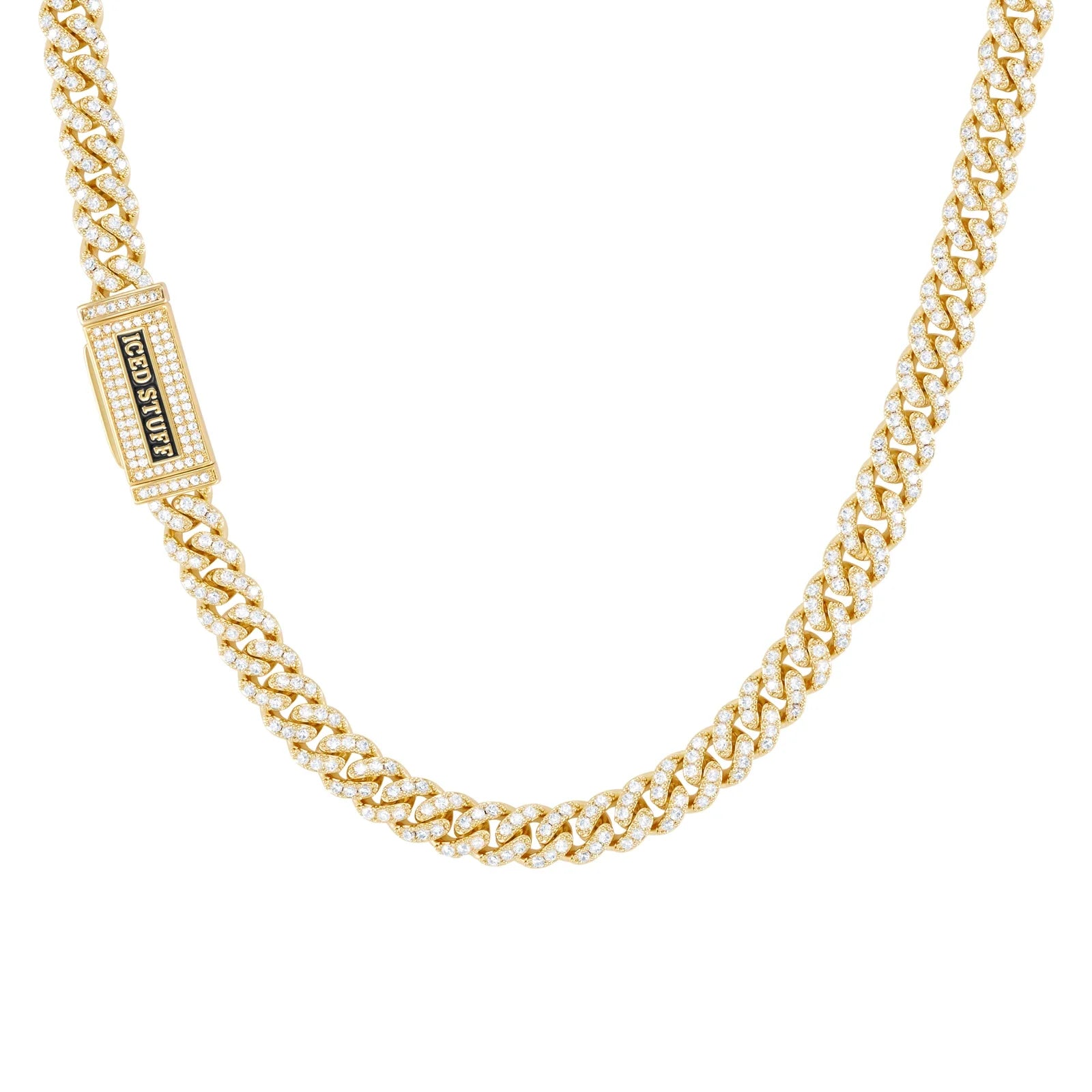 Premium Diamond Cuban Link Chain 8mm Gold