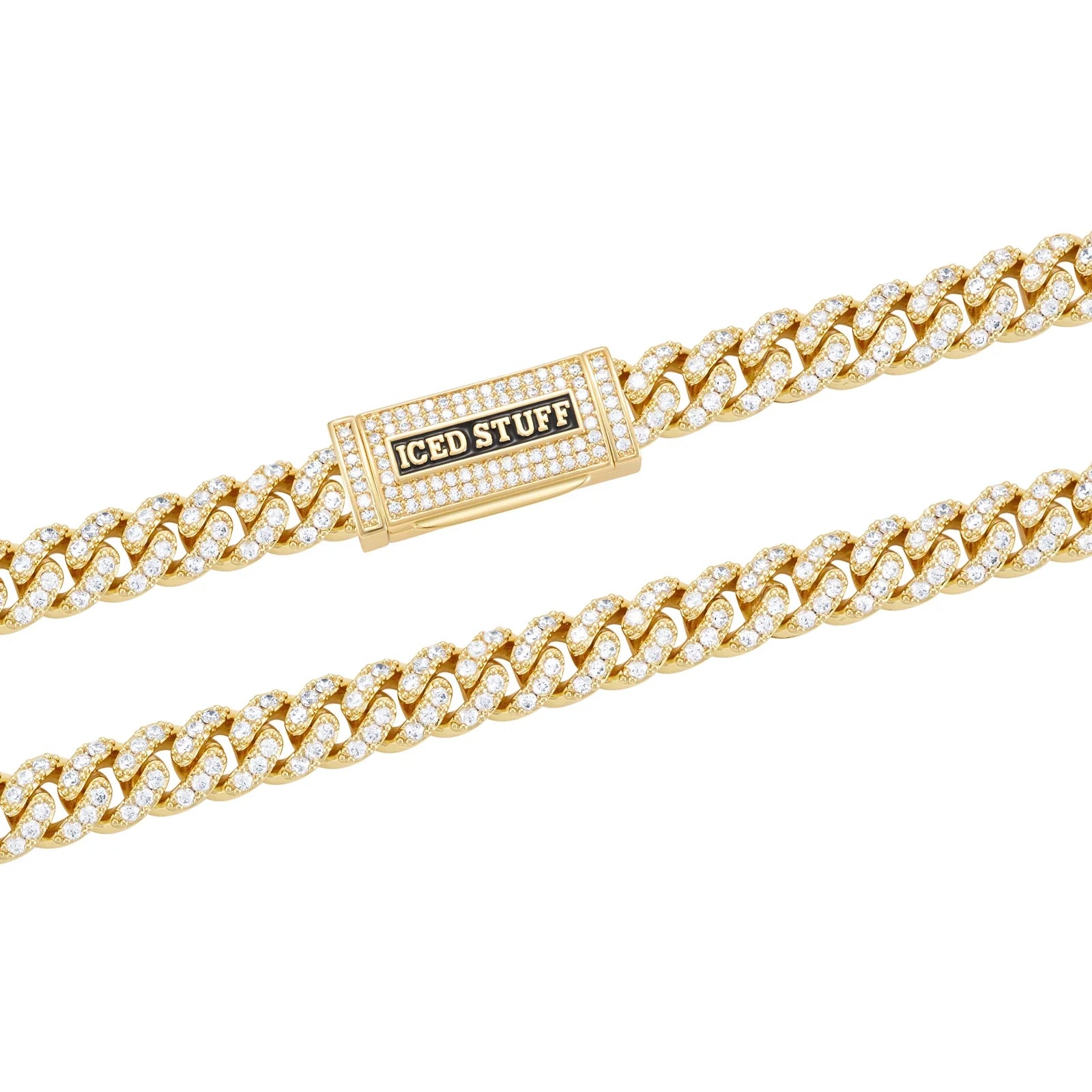 Premium Diamond Cuban Link Chain 8mm Gold
