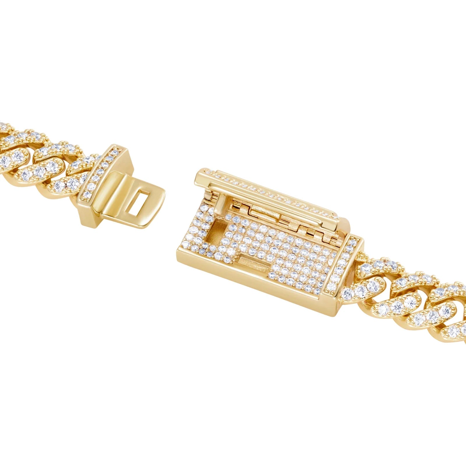 Premium Diamond Cuban Link Bracelet 8mm Gold