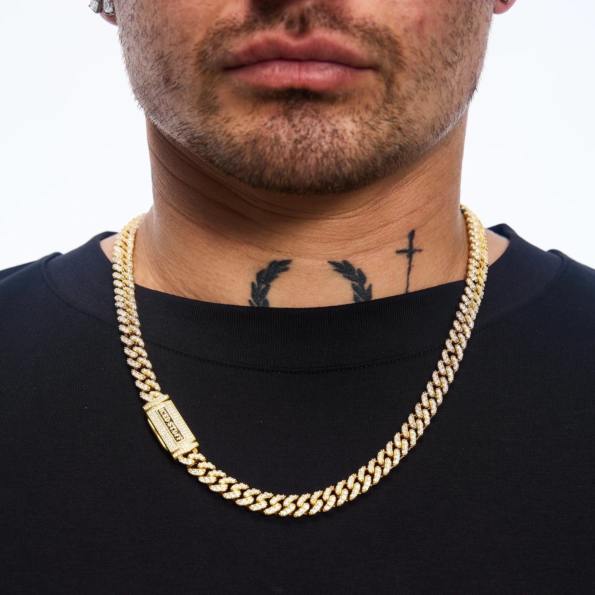 Premium Diamond Cuban Link Chain 8mm Gold