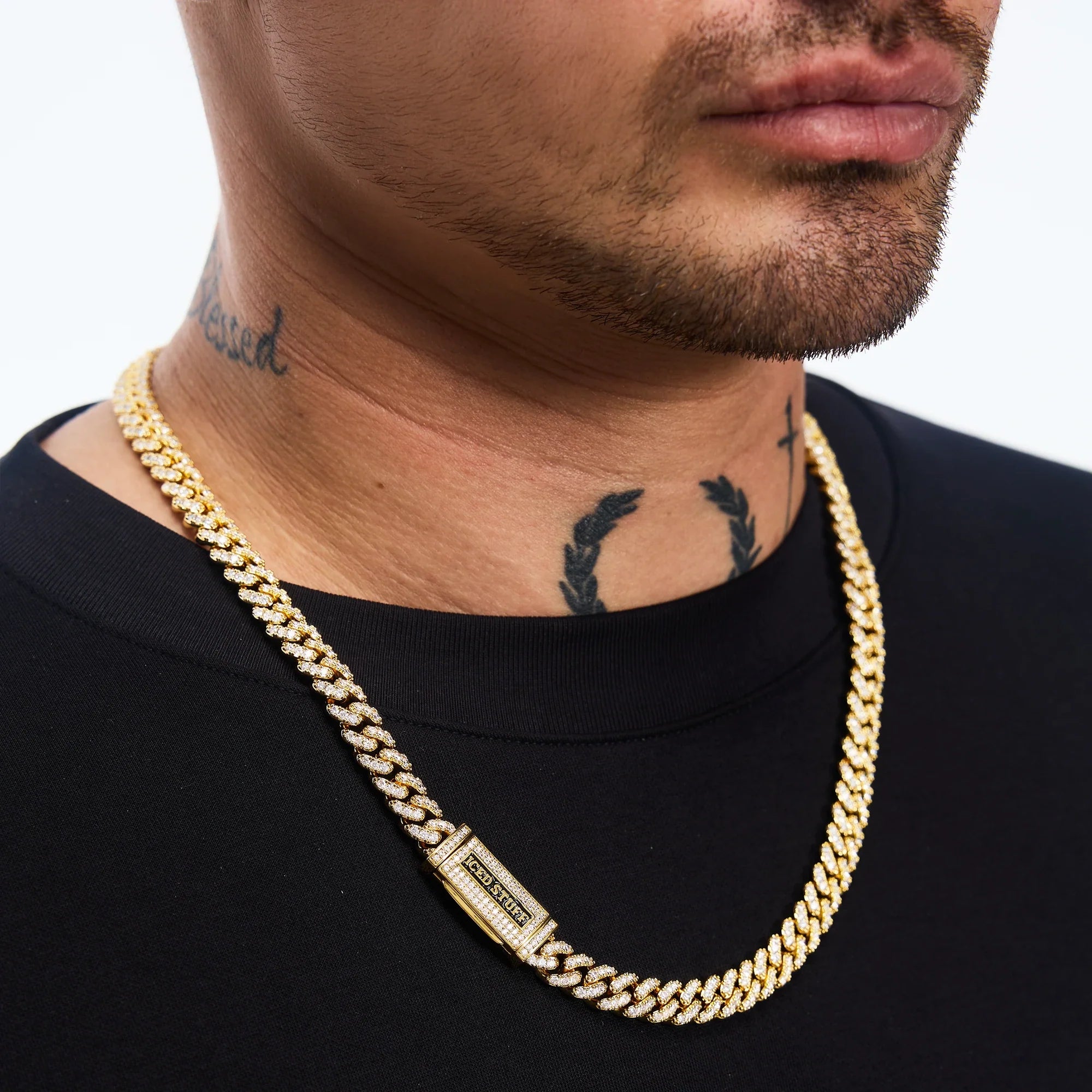 Premium Diamond Cuban Link Chain 8mm Gold