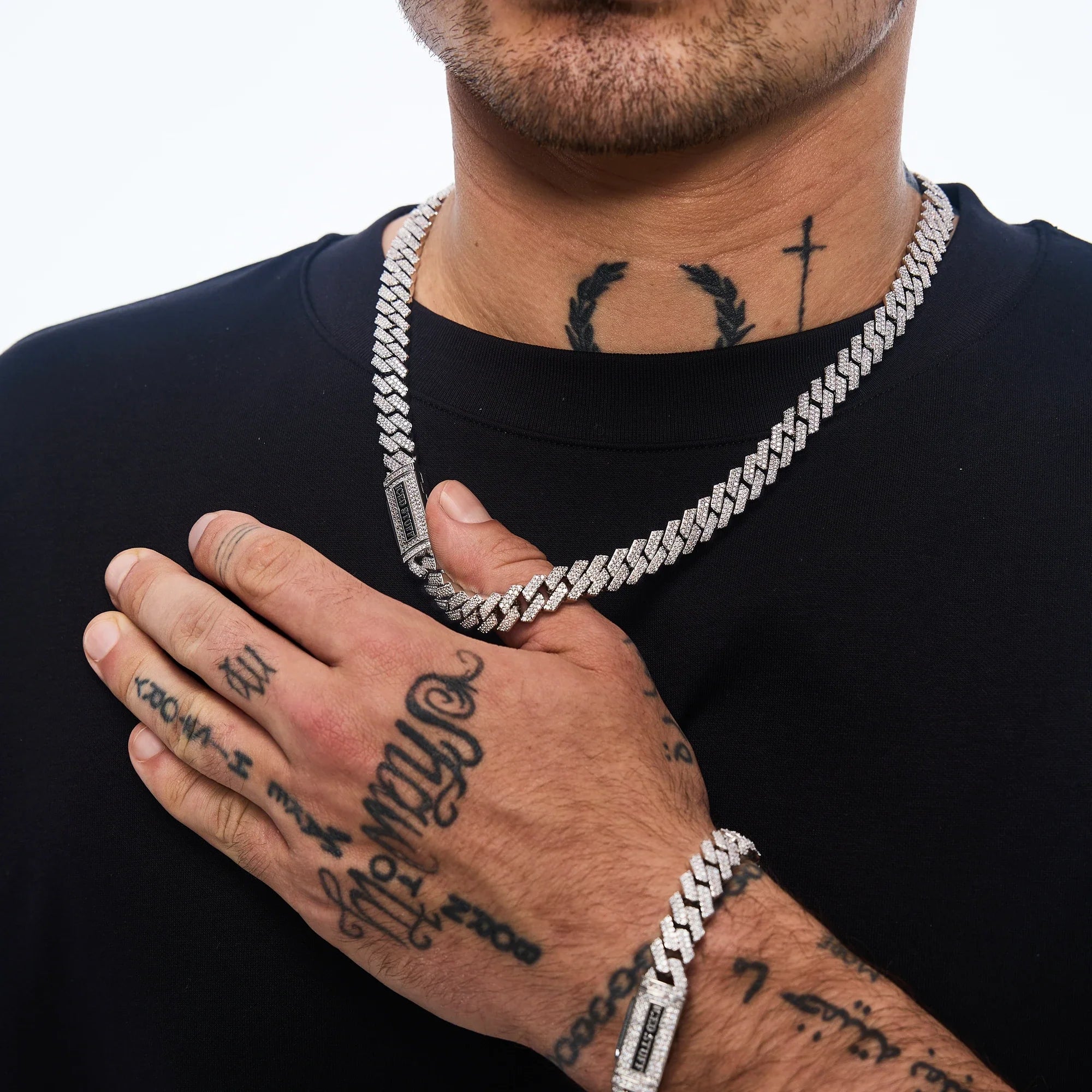 Premium Diamond Prong Cuban Link Chain 10mm White Gold