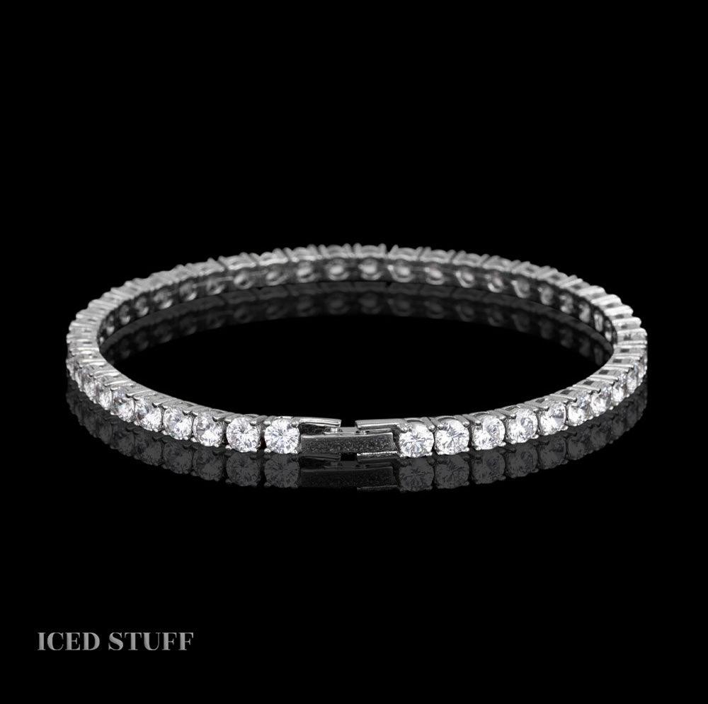 WOMEN'S TENNIS BRACELET 4MM BIAŁE ZŁOTO - ICED STUFF COM