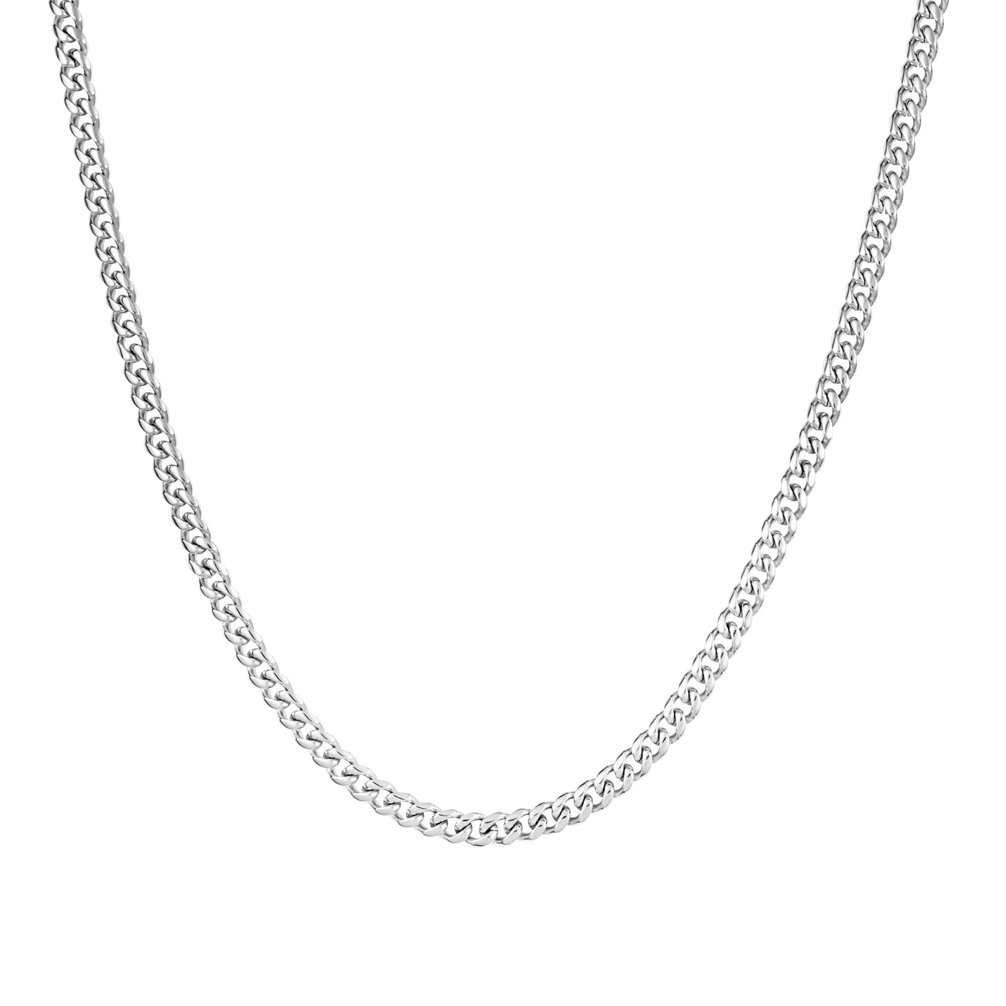 Miami Cuban Chain 3mm White Gold - ICED STUFF COM