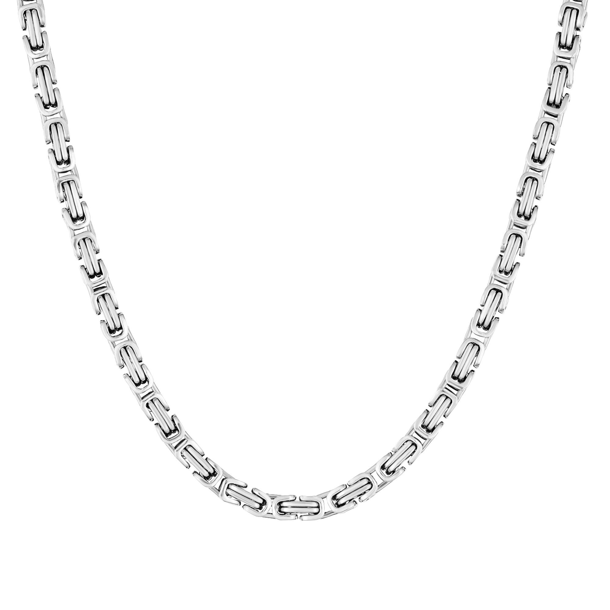 Byzantine Chain 6mm White Gold - ICED STUFF COM