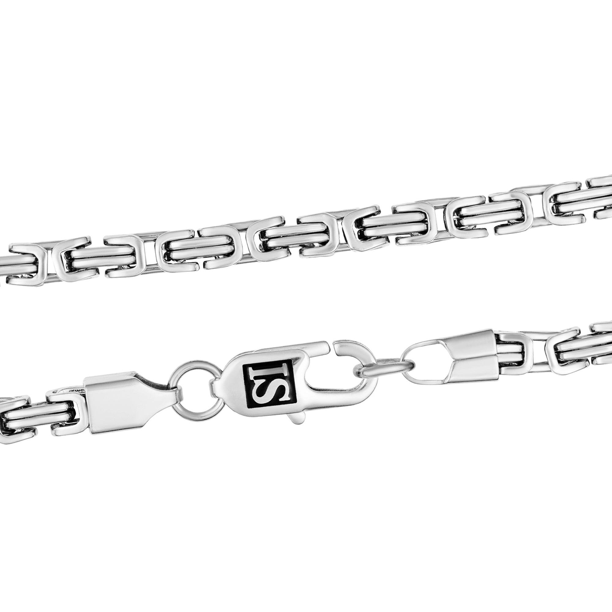 Byzantine Chain 6mm White Gold - ICED STUFF COM