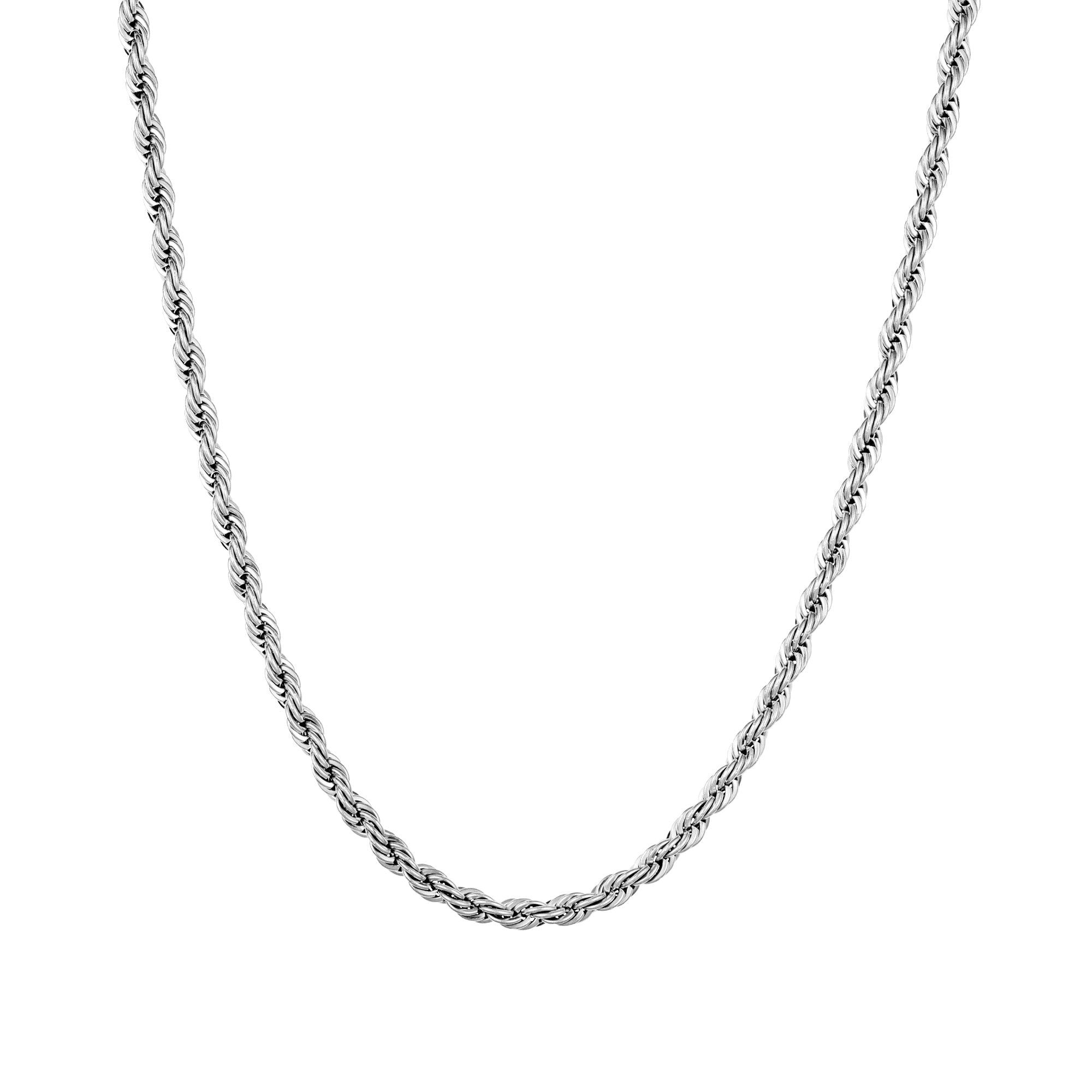 Rope Chain 3mm White Gold - ICED STUFF COM