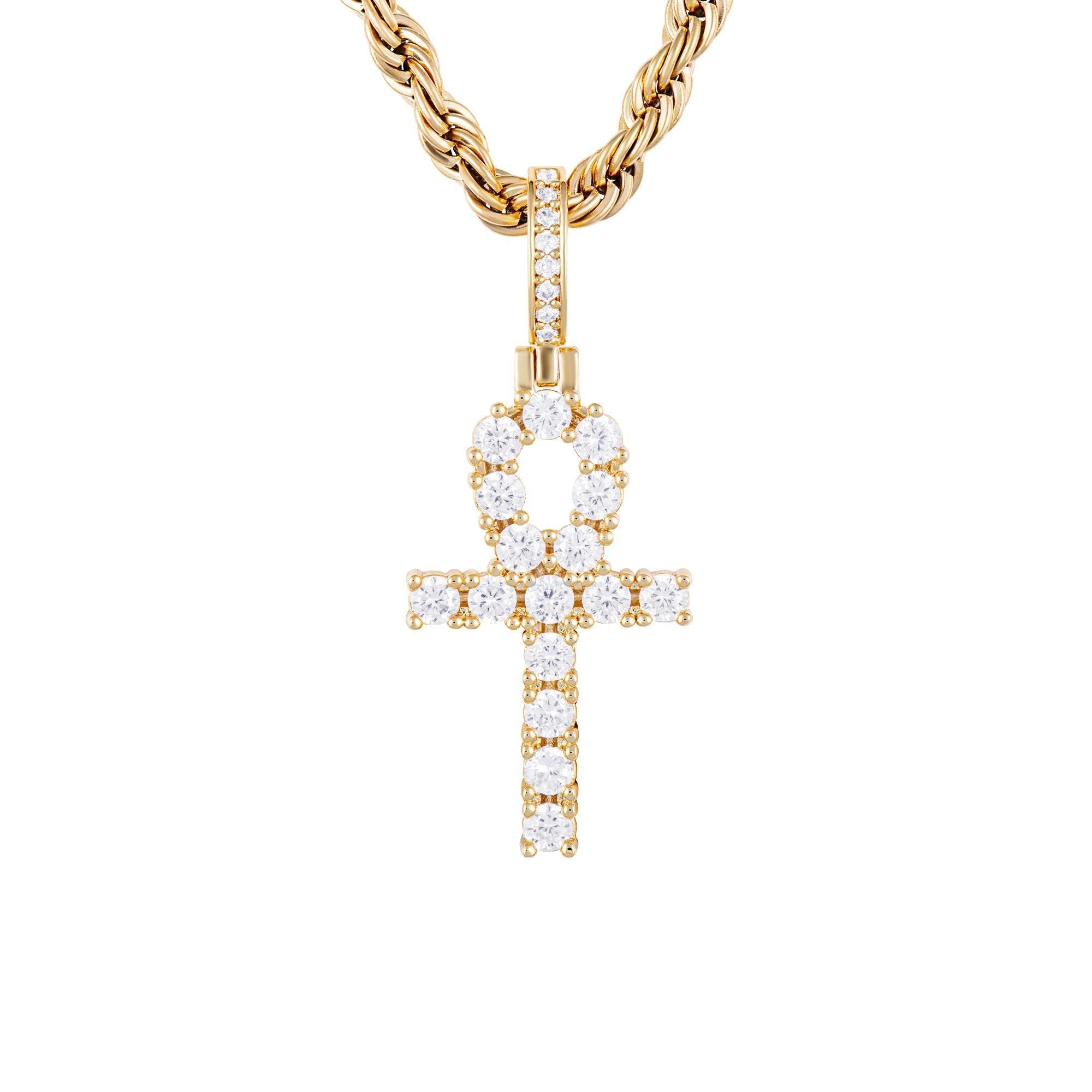 Micro Ankh Cross Gold - ICED STUFF COM