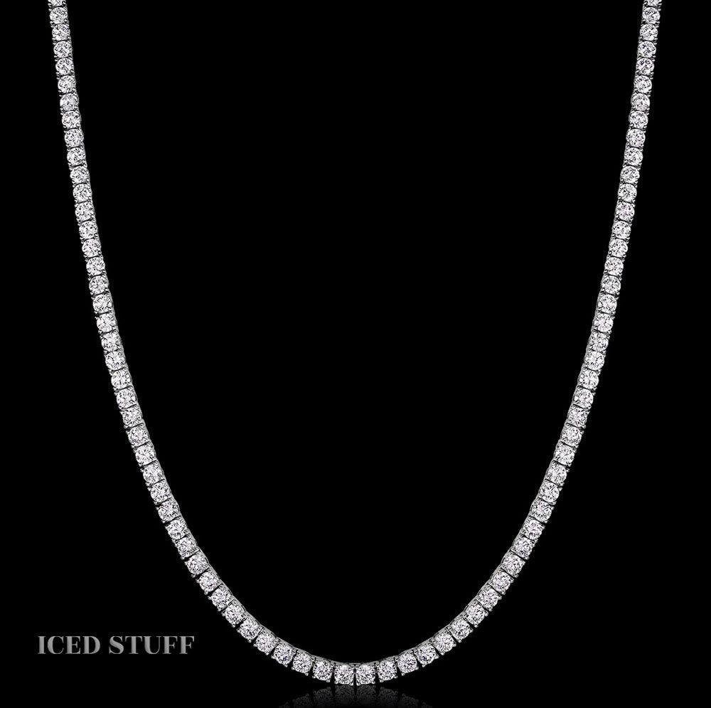 WOMEN'S TENNIS CHAIN 4MM BIAŁE ZŁOTO - ICED STUFF COM